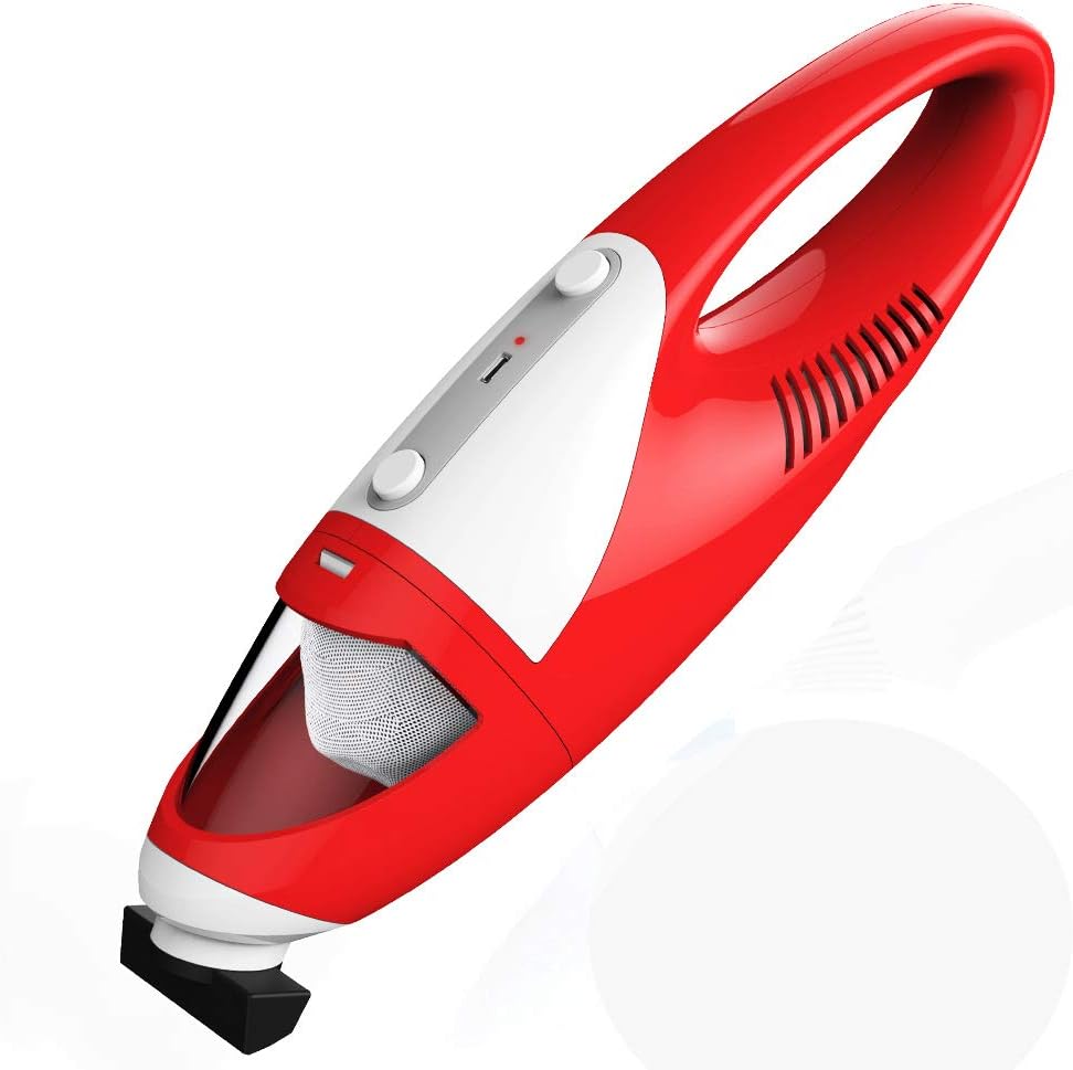 FINE DRAGON Cordless Mini Handheld Vacuum Cleaner Portable Auto Handheld Mini Car Vacuum - Red