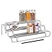 mDesign Adjustable, Expandable Metal Wire Kitchen Spice Rack - Storage Organizer Holder for Cabinet, Cupboard, Pantry, or Countertop - 3 Levels - Up to 25