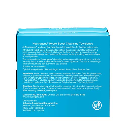 Neutrogena HydroBoost Facial Cleansing & Makeup Remover Wipes with Hyaluronic Acid Pricepulse