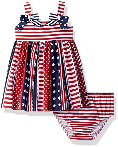 Bonnie Baby Baby Girls Americana Dress, Flag Stripes, 6-9 Months