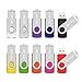 MECO 10Pcs USB Flash Drive USB 2.0 Memory Stick Fold Storage Thumb Stick Pen Drive Swivel Design Multi-Color 512MB Children