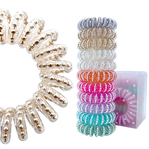 Yeegle Spiral Hair Ties No Crease, Colorful Traceless Hair Ties