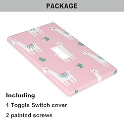 Pznen Pink Llama Single Toggle Light Switch Cover