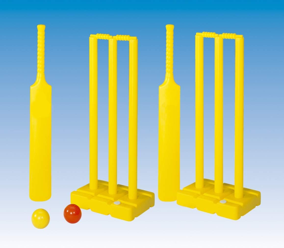 Luptons Garden Cricket Set Size 4 | Ideal for Kids/Adults | Includes 2 x Bats 2 x Stumps 2 x Bases and 2 x Balls | Great for Kwik Cricket at Home or Beach