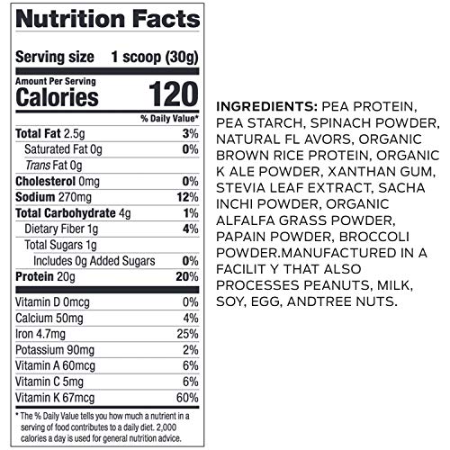 Vega Protein and Greens, Coconut Almond, Vegan Protein Powder, 20g