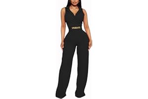 FairyLove Women's Strapless Tube Top Rompers Casual Off Shoulder Printed Sleeveless Belted Wide Leg Jumpsuit with Pockets