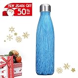 king do way 17oz Double Wall Vacuum Insulated Stainless Steel Water Bottle Perfect for Outdoor Sports Camping Hiking Cycling Picnic Blue