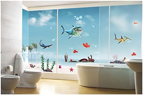 World Under sea Unique Decor Removable Wall Art Sticker Decal Home Kid Room Decor and Wall Decor (Shark)
