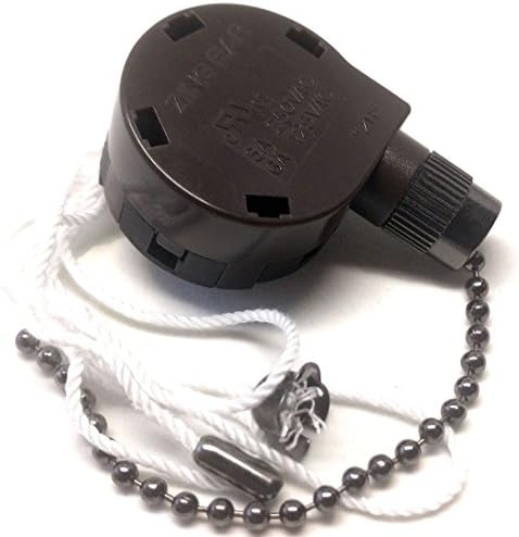 ZE-268S5 ZH 4 Speed 5 Wire Pull Chain Ceiling Fan Switch Replacement Repair Kit 4 Way 5 Position Rotary Motor Controller 6A 125VAC 3A 250VAC for Fans and Appliances - Black Nickel Finish