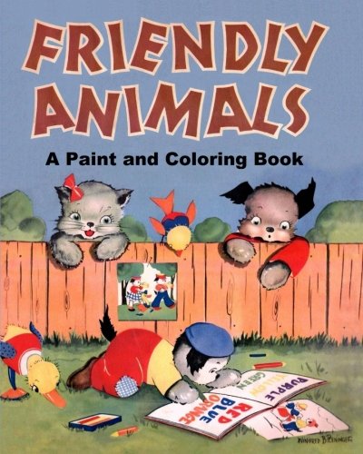 Friendly Animals Vintage Coloring: A Paint and Coloring Book by Mountainview Press