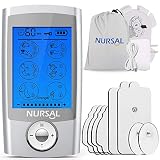 NURSAL Rechargeable Tens Unit with 16 Modes and 8 Pads Pulse Impulse Pain Relief Massager