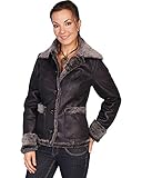 Scully Women's Faux Fur Trim Jacket Charcoal Grey Large