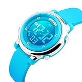 SKNBC Children Watch Outdoor Sports Kids Boy Girls LED Digital Alarm Stopwatch 50m Waterproof Wristwatch Children's Dress Watches Blue