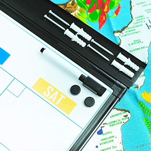 Lockways Dry Erase Calendar Whiteboard, Colorful White Board