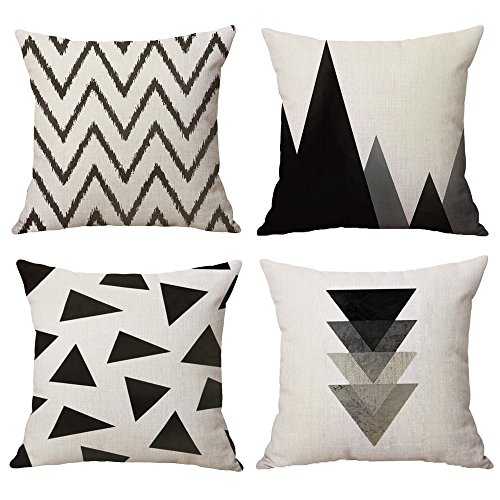 Womhope 4 pcs - 17" [just cover] black style cotto…