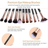 BESTOPE Eye Makeup Brushes Set, 16 Pieces Professional Cosmetics Brush, Eye Shadow, Concealer, Eyebrow, Foundation, Powder Liquid Cream Blending Brushes Set with Premium Wooden Handles