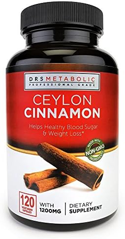Doctors Metabolic Cinnamon Capsules 1200 mg Ceylon Cinnamon Capsule Natural blood-sugar supplement; Fire Thermogenic weight loss; Anti-inflammatory pure cinnamon capsules are organic Ceylon Cinnamon