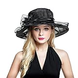 Womens Kentucky Derby Summer Wide Brim Organza Church Party Hats