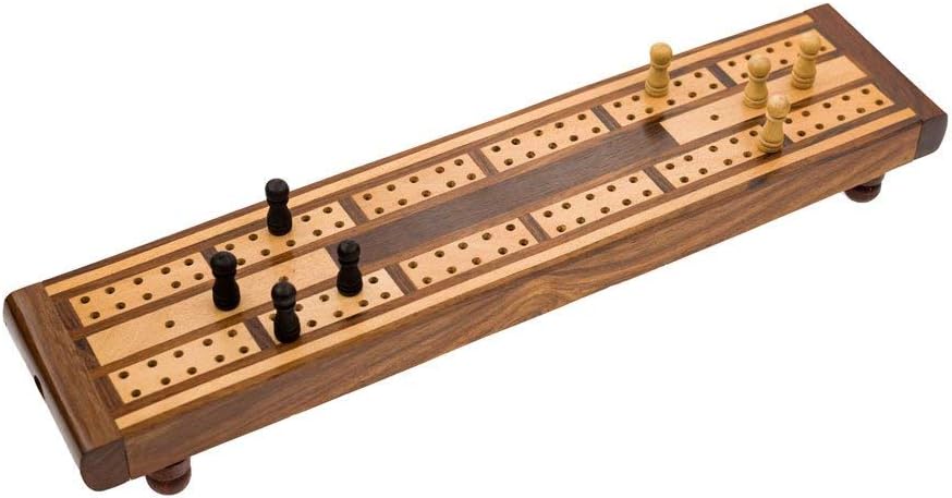 Matr Boomie Handmade Indian Rosewood & Haldu Wood Cribbage Game Set