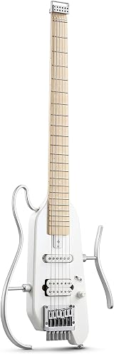 Donner HUSH-X Featherlight Travel Electric Guitar Kit Metallic White