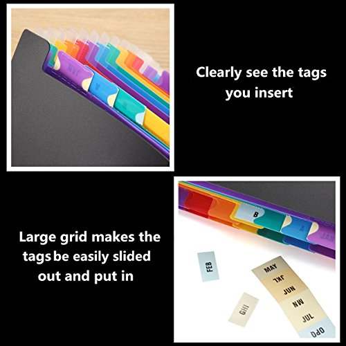 24 Pockets High Capacity Multicolour Accordian File Organizer Portable Stand Expandable Business Accordian Folders Plastic A4 Letter Size Expanding File Folder - Thumbnail 4