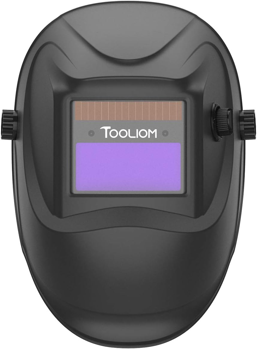 TOOLIOM Auto Darkening Welding Helmet,True Color 1/1/1/2 Battery Powered Welder Mask Hood,Wide Shade Range 4/9-13 for Grinding ARC MIG TIG Welding