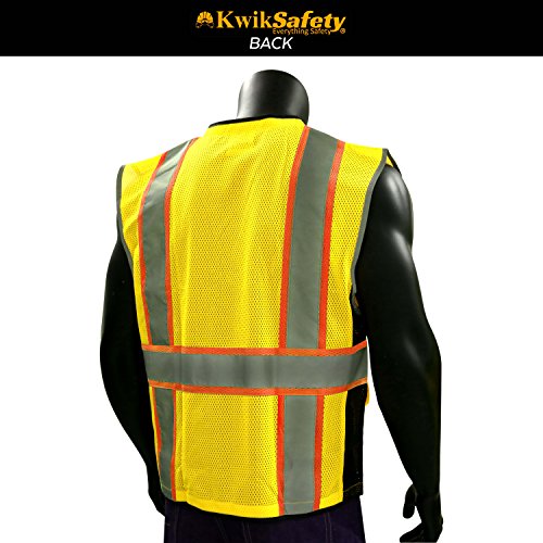 KwikSafety BIG KAHUNA Class 2 Deluxe Safety Vest 360° High Visibility Reflectivity ANSI