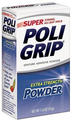 Super Poligrip Denture Adhesive Powder-1.6 oz ( Pack of 4) by Super Poli-Grip