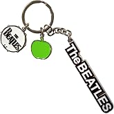 Rock Off officially licensed products Beatles Text Logo Drop T Drum &amp; Apple Charms Metal Key Chain