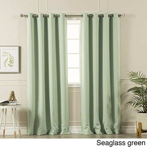 Aurora Home Silvertone Grommet Top Thermal Insulated Blackout Curtain Panel Pair 108 Inches