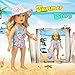 XADP 6 Pc. Summer Holiday Beach Party Swim Suit for 18 Inch Doll Swim Set Swimwear Bikini Outfit fits American Girl and 18 inch Dolls,Set of 3