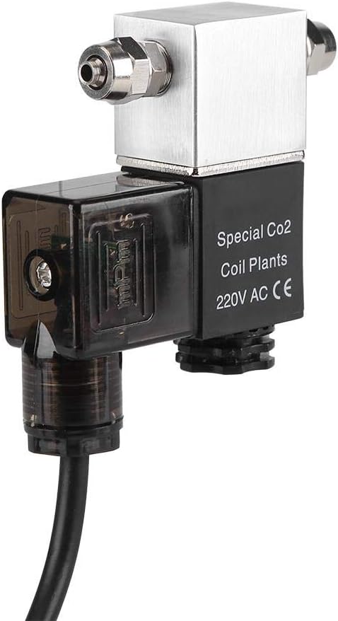 CO2 Magnetic Valve Low Temperature Electric Solenoid Valve for Aquarium Fish Tank Pressure Regulator AC 220V(Silver)