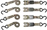 Python SI-2067 Ratchet Tie Down Straps with 900 lb Tension Strength, Mossy Oak Camo (4 Pack)