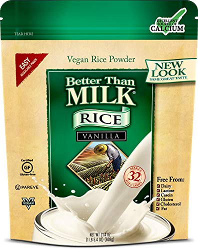 Better Than Milk Vegan Rice Dry Milk Powder, Vanilla Flavor, 21.4oz. Canister, 1-Pack