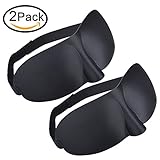 CoolingTech 2 Pack Comfortable 3D Sleep Mask Eye Mask Sleeping Mask Lightweight Eyeshade Mask for Sleeping Travel, Shift Work, Meditation