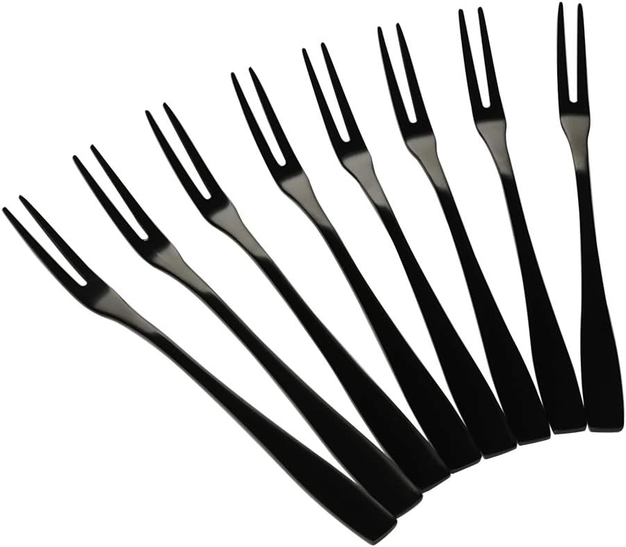 Teyyvn 8Piece Stainless Steel Fruit Fork, Mini Two Prong Forks Amazon