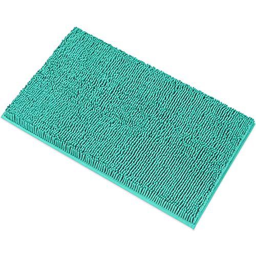 Soft Plush Chenille Bathroom Rug, Absorbent Microfiber Bath Mat