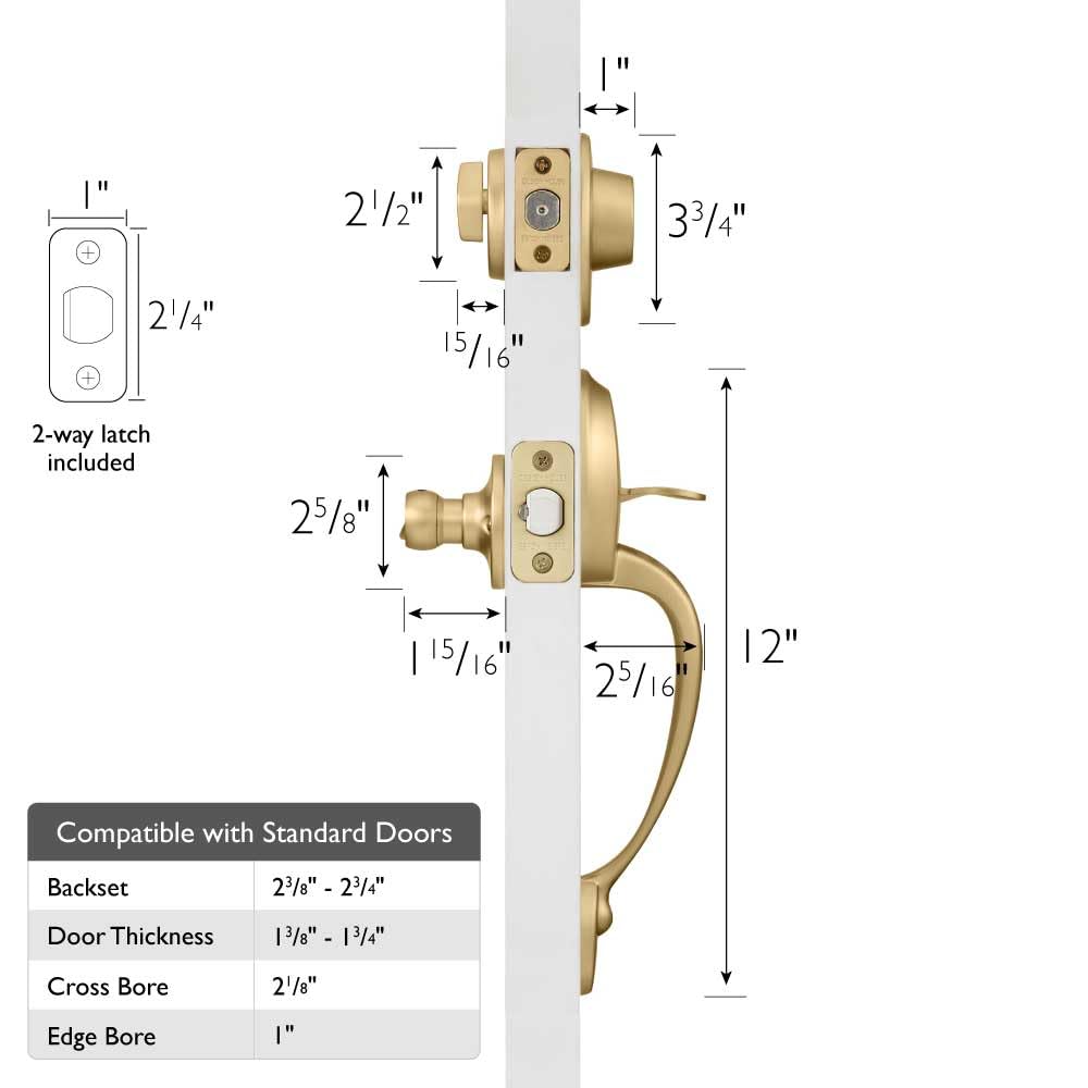 Condition photo showing As Is for design house coventry entry door handleset with springdale lever, single cylinder deadbolt, fits sta