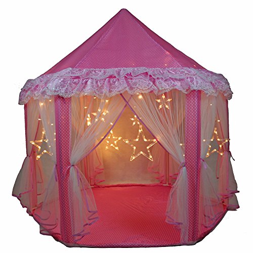 pink tent with star lights