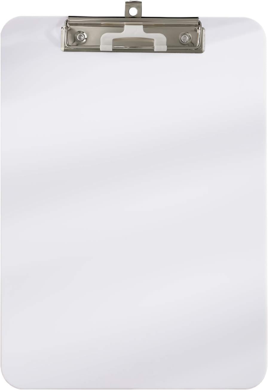 Hongri Plastic Clipboard, White Clipboard Standard A4 Letter Size Clipboards for Nurses, Students, Office and Women, Clipboard with Pen Holder and Low Profile Clip, Size 12.5 x 9 Inch, (White) : Office Products