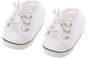 1Pair Doll Shoes White Casual Skateboarding Shoes Footwear for 18 Inch Dolls Children Toys.