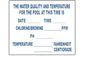 AQUATIC TECHNOLOGY, INC. Pool Water Quality and Temperature Write-on Sign - 12 x 10 Inches - Plastic