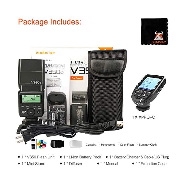 GODOX V350-O TTL Flash Speedlite Mini Blitz HSS 1/8000S GN36 2000mAh Wiederaufladbare Akku Master Slave Kamera… – Bild 8