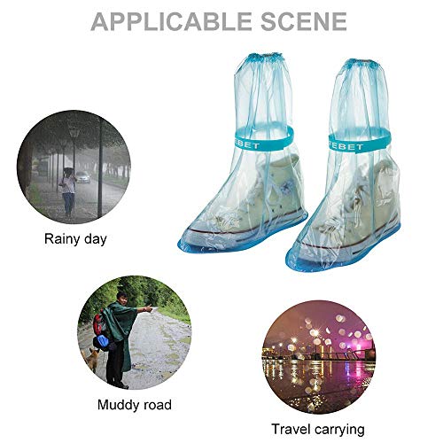 FOONEE Waterproof Rain Boot Shoe Cover Overshoes, Reusable Snow Shoe Covers & Binding with High Tube Overshoes for Men/Women/Children