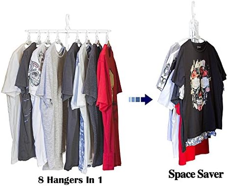 JJMG New Collapsible Innovative Folding Clothes Hanger, Practical, Save Spacer – Magic Wardrobe Organizer, Easy to Use, Durable and Non-Slipping Foldable Hanger
