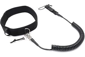 sporful Surf Leash Quick Release Waist Belt for Paddle Boards, 10 ft Coiled Leash for SUP, Adjustable & Lightweight