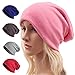JOYEBUY 4 Pack Women Men Stylish Cotton Beanie Cap Slouchy Beanies Hats Soft Sleep Cap (Style C)