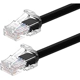 Monoprice Cat6A Component Level Patch Cable - 50 Feet - Black | UTP, 24AWG, 500MHz, Pure Bare Copper, Snagless RJ45, Ethernet Cable - Micro SlimRun Series