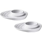 K&uuml;chenprofi Set of 2 Egg Cups with Oval Base, White Porcelain Egg Holders for Hard or Soft Boiled Eggs, 3.5-Inch by 4-Inch