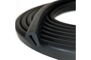 Tintvent Rubber Edge Trim 5Feet, EPDM U Channel Edge Seal Strip, Fits Edge up to 1/16 inch (1.6mm), Black